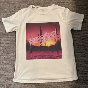 Wrangler White Tee with Pink Desert Graphic